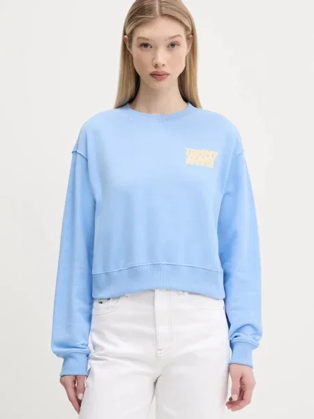 Tommy Jeans bluza z nadrukiem niebieski