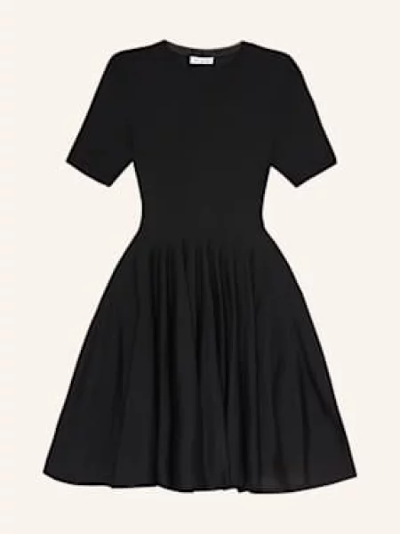 Alaïa Sukienka Skater Z Wełny schwarz czarna
