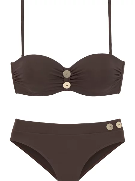 VIVANCE Bikiny hnědá / pastelově růžová