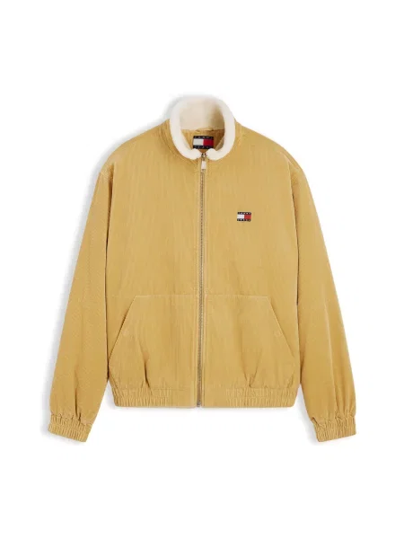 Tommy Jeans Geacă de primăvară-toamnă galben muștar / alb murdar bej