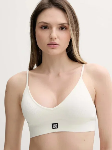 Сутиен HUGO с изчистен дизайн бежово