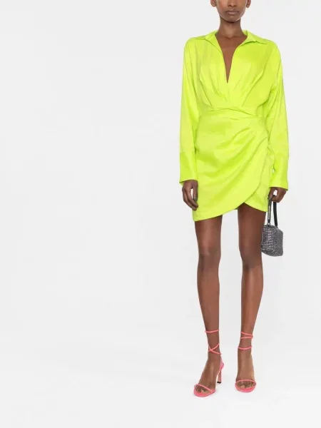 Rochie tip cămașă Gauge81 drapată verde
