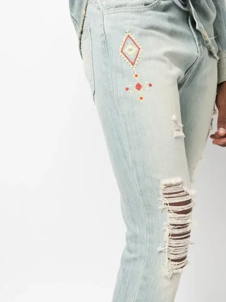 Слаб дънки skinny fit United Rivers бродирани синьо