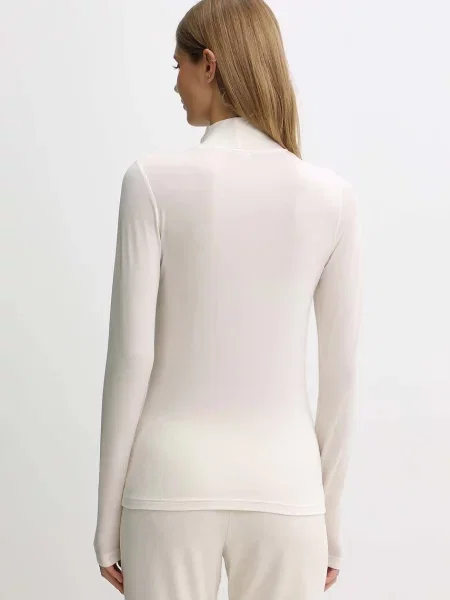 Лонгслів лаундж з додаванням вовни Emporio Armani Underwear півгольф бежевий