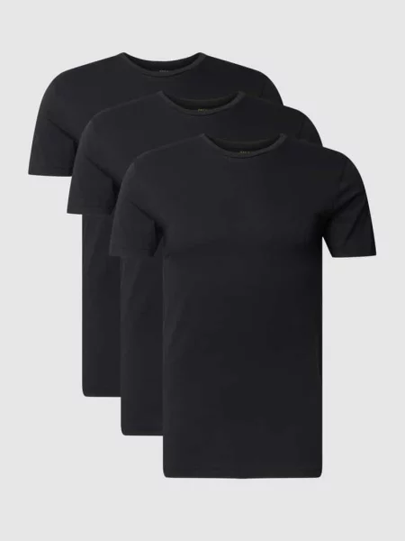 T-shirt z wyhaftowanym logo w zestawie 3 szt. Polo Ralph Lauren czarna