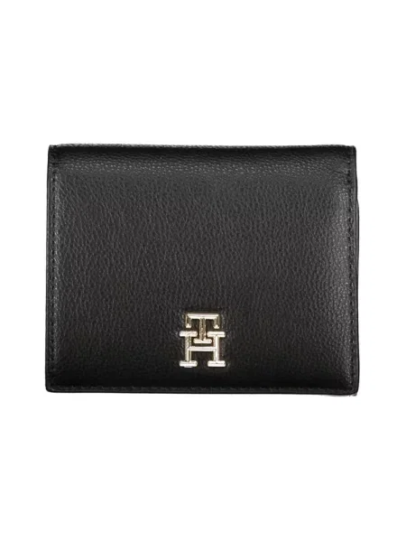 Lniany portfel Tommy Hilfiger czarny