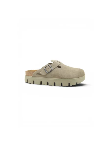 Klapki Birkenstock skórzane chunky beżowe