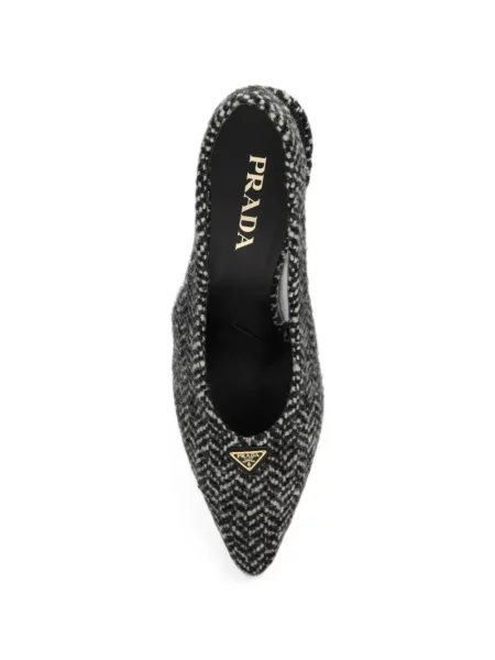 Pantofi cu toc Prada slingback negru