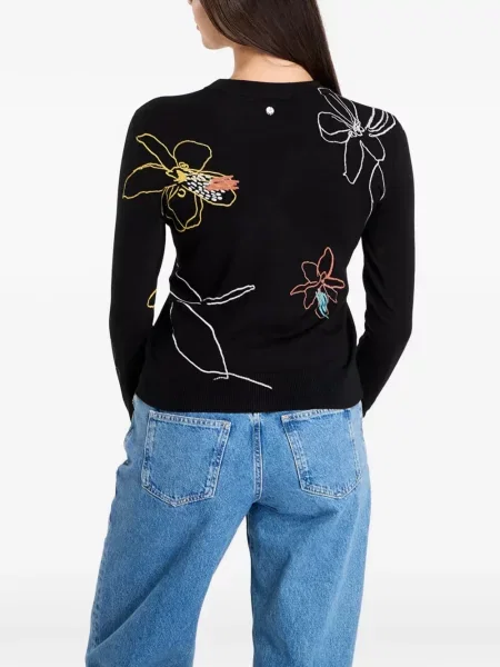 Pulover Desigual cu model floral cu imagine negru