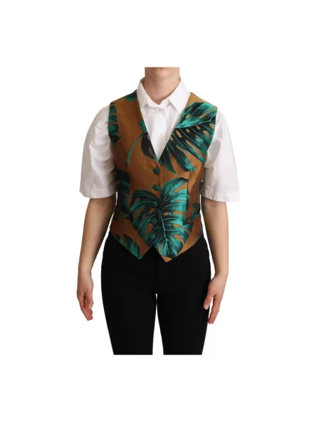 Jedwabna kamizelka Dolce And Gabbana z nadrukiem