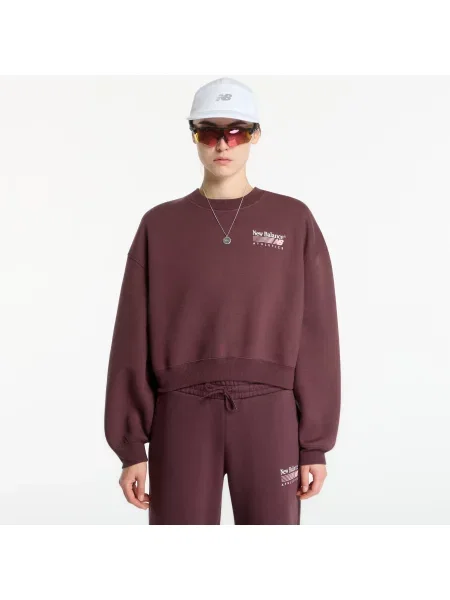 Hanorac crewneck New Balance din piele
