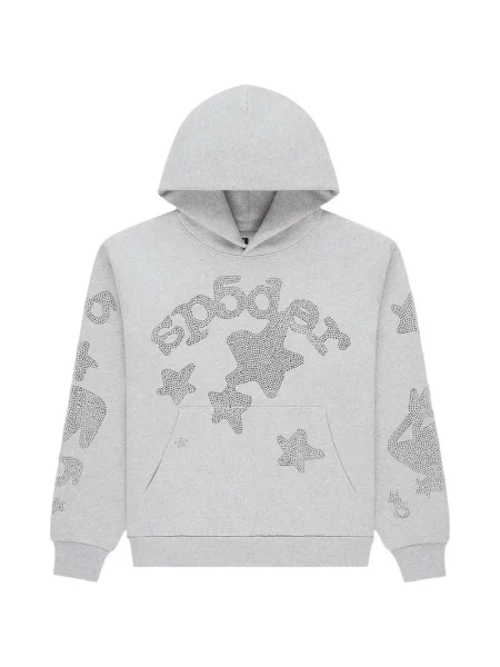 Кристал суичър с качулка Sp5der сиво
