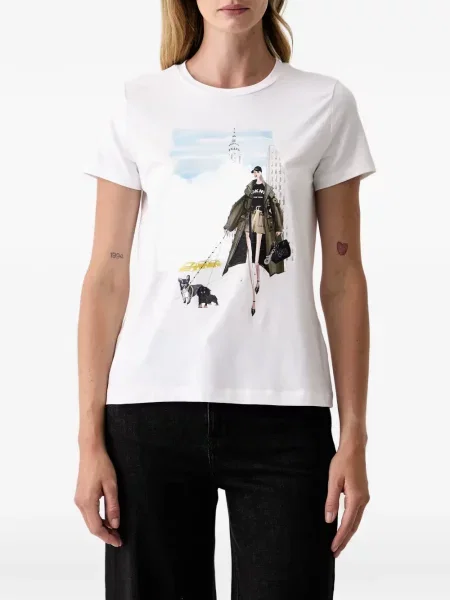 Tricou Dkny cu imagine alb