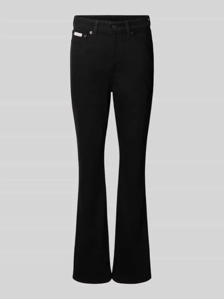 Jeansy skinny krój bootcut z poszerzaną nogawką z mieszanka bawełny Calvin Klein Jeans czarne