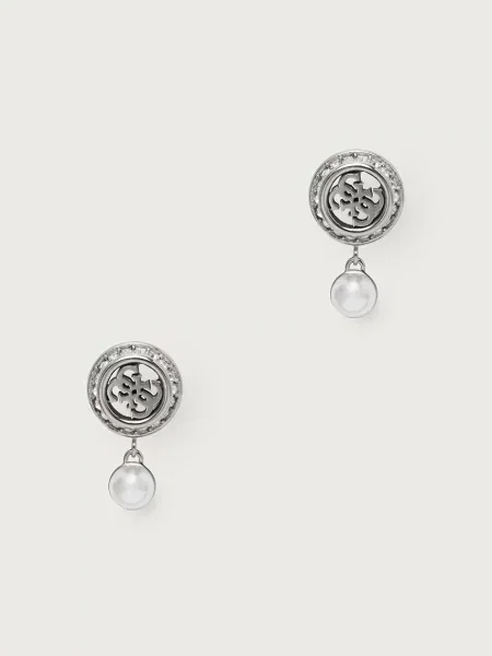 Guess cercei pentru femei TINY PEARLY alb