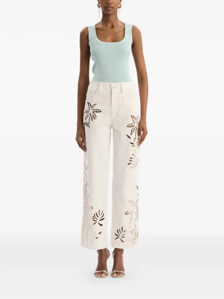 Pantaloni Oscar De La Renta alb
