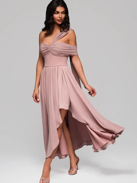 Rochie de seară Edoti de costum roz
