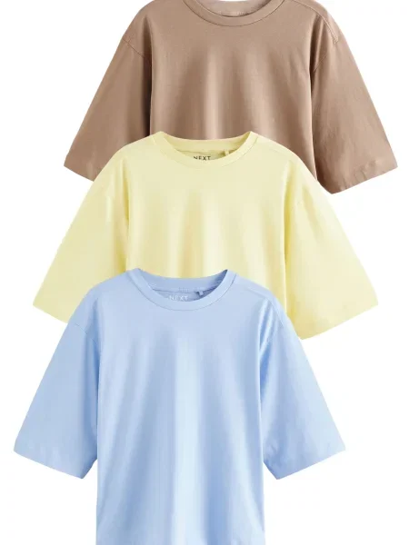 Next Tricou azuriu / brocart / deschis galben