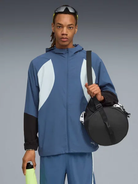 Демисезонная куртка Puma с капюшоном для бега синяя