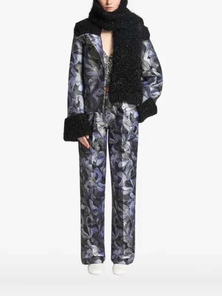 Dzianinowa szal Dries Van Noten czarna