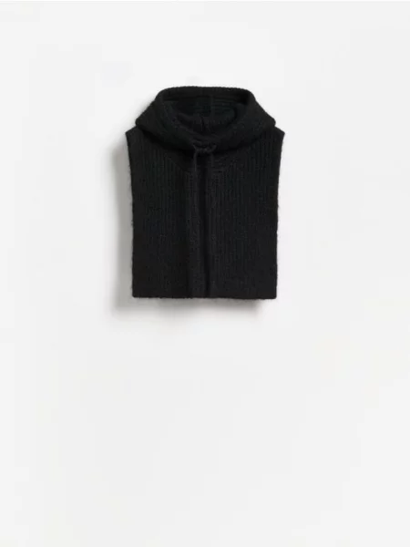 Reserved Poncho din amestec de lână negru