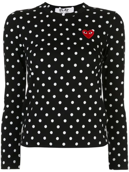 Koszulka Comme Des Garcons Play w grochy czarna