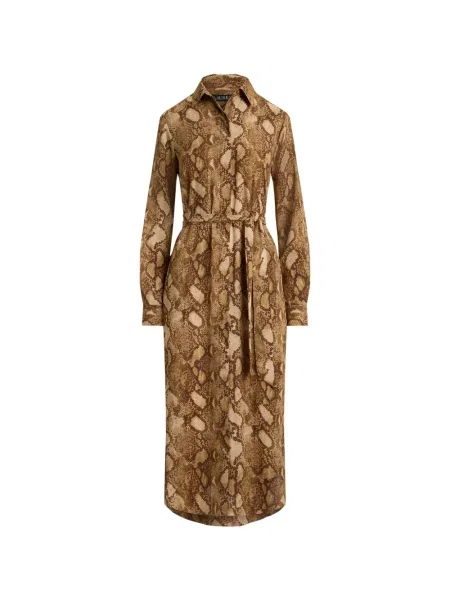 Rochie tip cămașă Lauren Ralph Lauren cu imagine maro