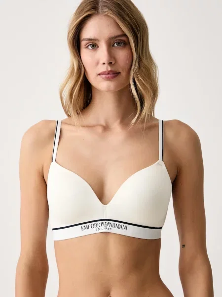 Emporio Armani Underwear podprsenka s bavlnou béžová