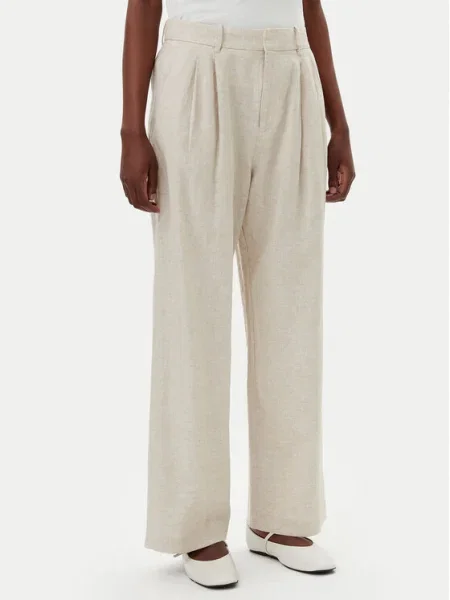 Gap Текстилни панталони Wide Leg бежов