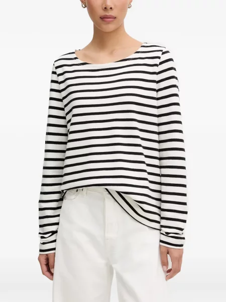 Lung tricou polo Marc O'polo cu dungi alb