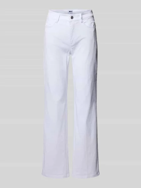Jeansy z szerokimi nogawkami w 5 kieszeni model Laura' Mac białe