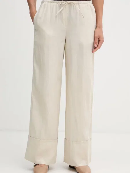 United Colors of Benetton pantaloni pentru femei din in bej