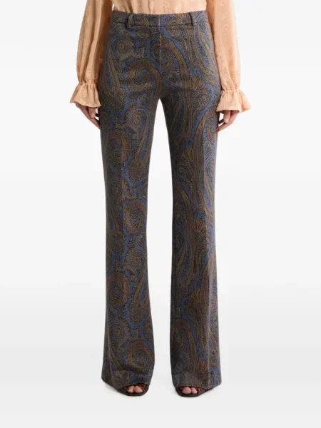 Παντελόνι Etro paisley ζακάρ μπλε