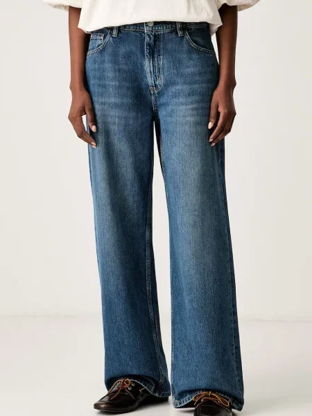BOSS blugi relaxed fit pentru femei CROSSROAD-BF albastru