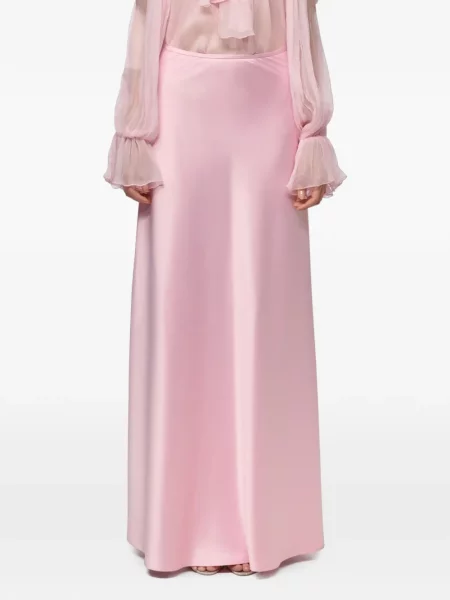 Fusta maxi Atu Body Couture din satin roz