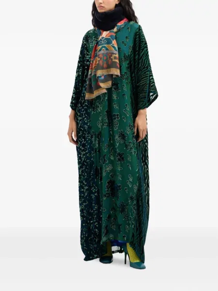 Rochie maxi Pierre-louis Mascia cu model floral verde