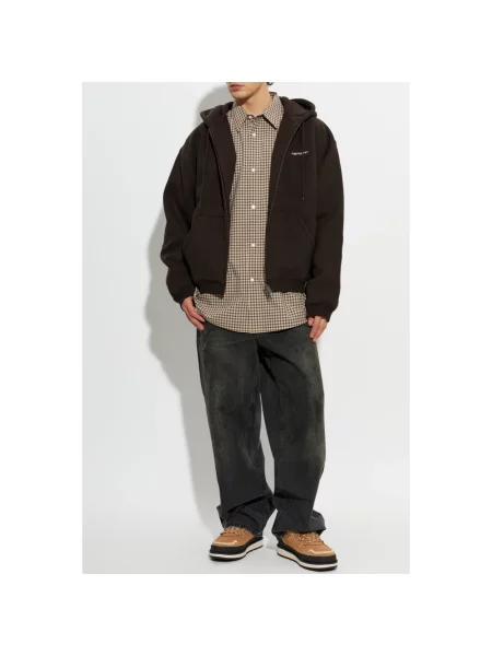 Bluza z kapturem Carhartt Wip z kapturem brązowa