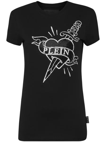 Tricou Philipp Plein de cristal negru