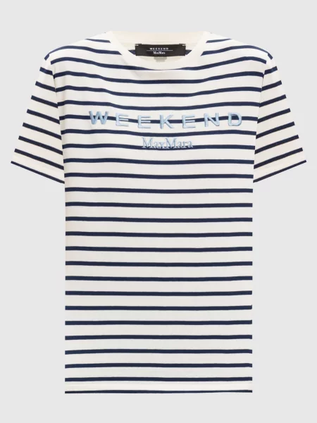 Футболка кольору айворі BORA в смужку Max Mara Weekend бежева