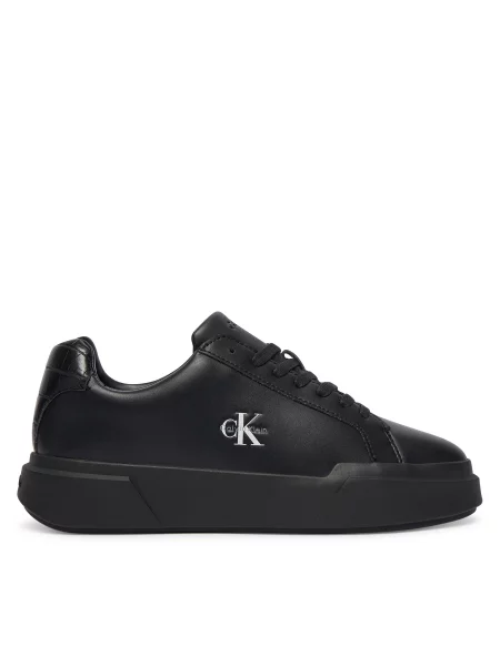 Sneakersy Calvin Klein Chunky Cups Laceup Lth Bt Croc černá