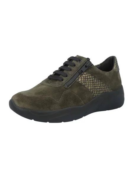 Sneakersy Solidus sznurowane skórzane zielone