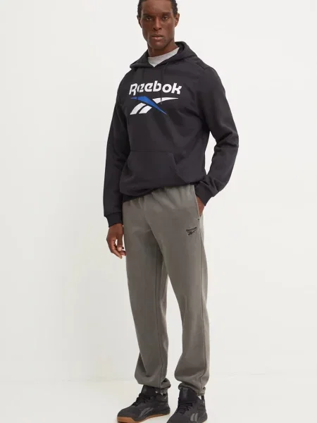 Bluza z kapturem Reebok z kapturem z nadrukiem czarna