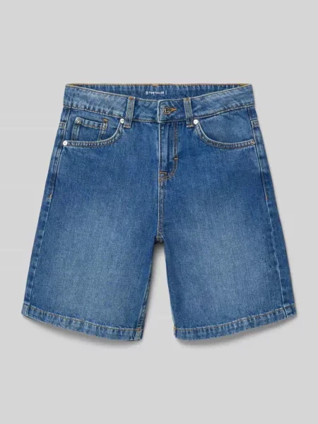 Szorty jeansowe o kroju regular fit z 5 Tom Tailor niebieskie