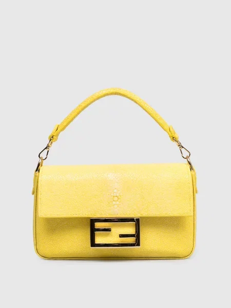 Сумка Baguette зі шкіри ската Fendi жовта