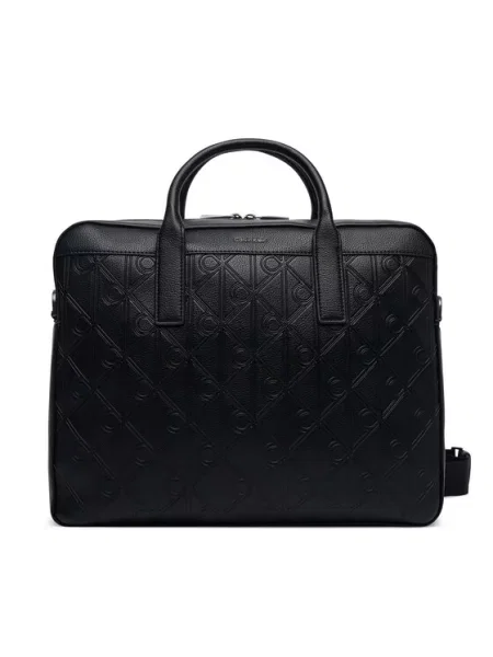 Calvin Klein Aktovka Emblem Aop Deboss crna