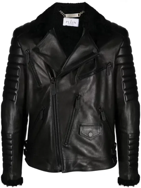 Geanta de piele Philipp Plein negru