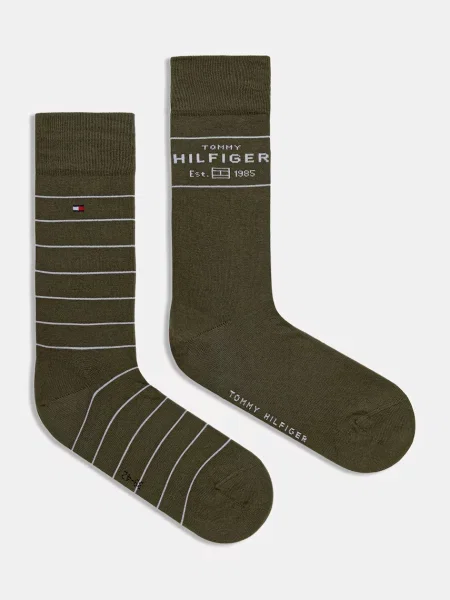 Чорапи Tommy Hilfiger 2 чифта зелено
