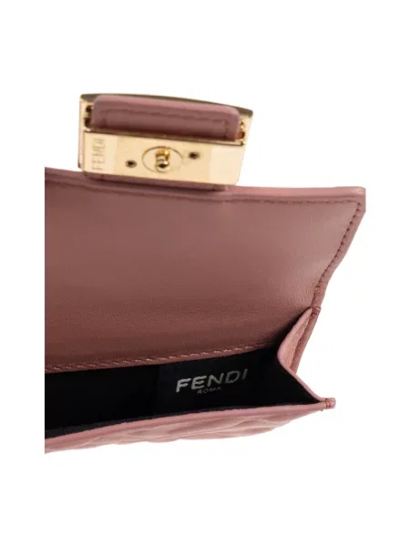 Portfel Fendi skórzany różowy