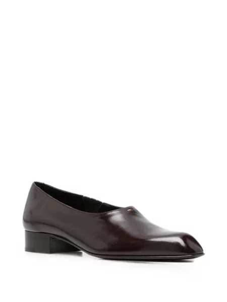 Pantofi loafer Khaite din piele roșu