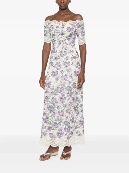 Rochie midi Rabanne cu model floral din dantelă